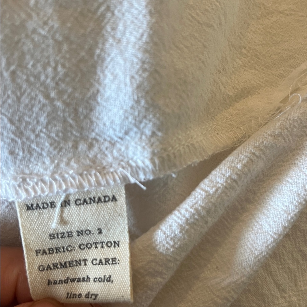 Boheme White Cotton Drop-Shoulder Oversized Fit Button Up , size 2 - Picture 9 of 9
